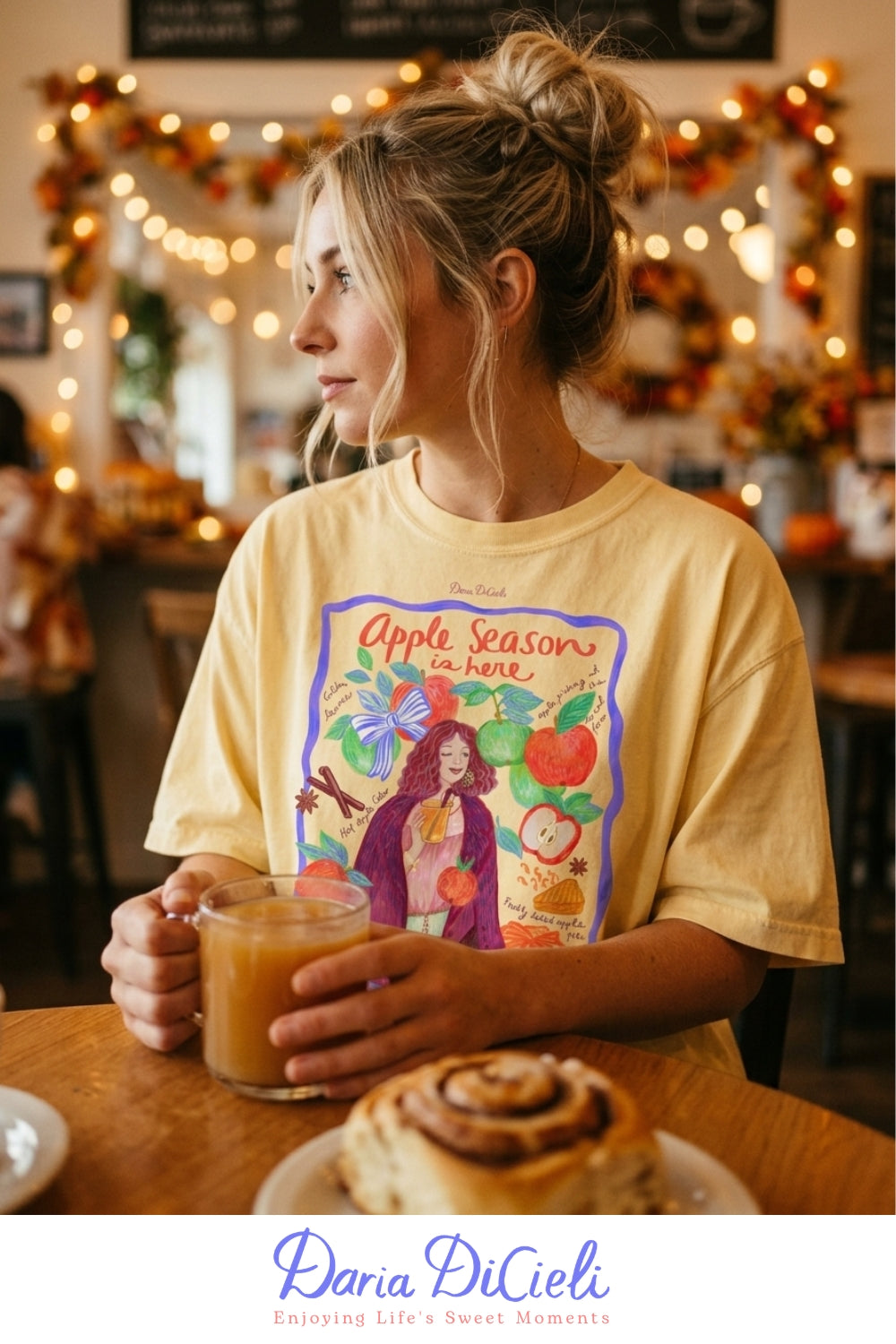 Apple Season Is Here — Cozy Autumn Graphic T-Shirt for Women