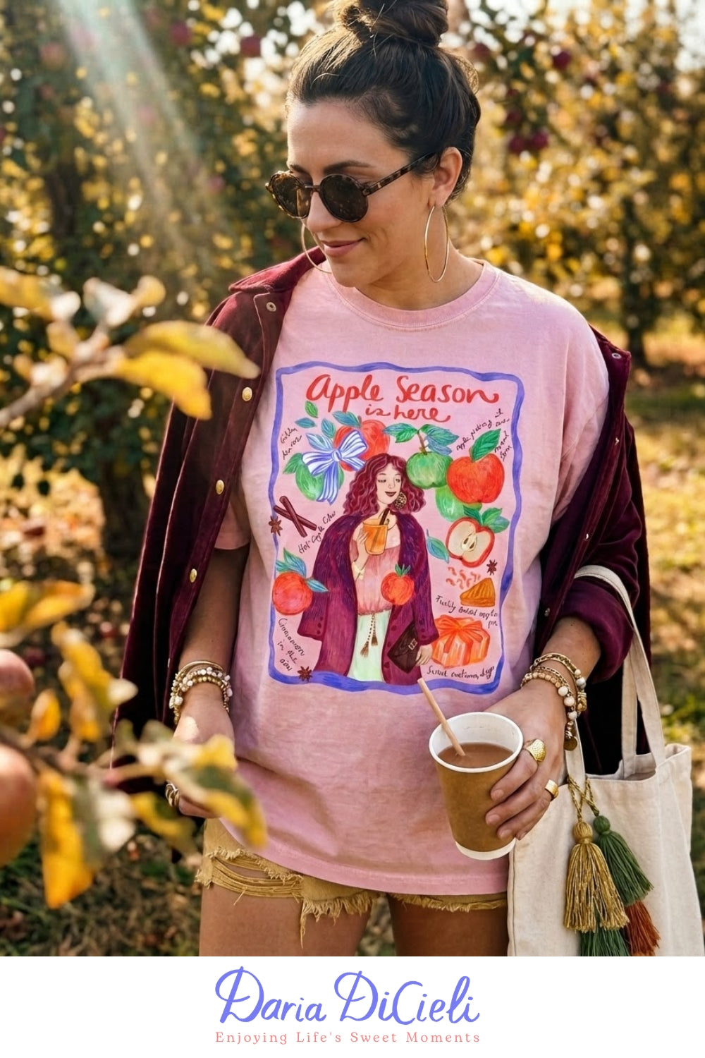 Apple Season Is Here — Cozy Autumn Graphic T-Shirt for Women