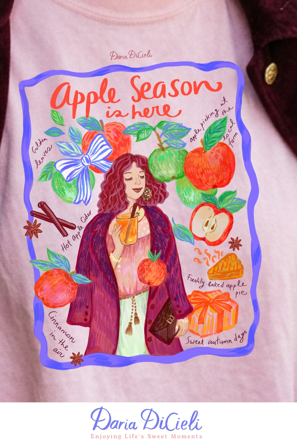 Apple Season Is Here — Cozy Autumn Graphic T-Shirt for Women
