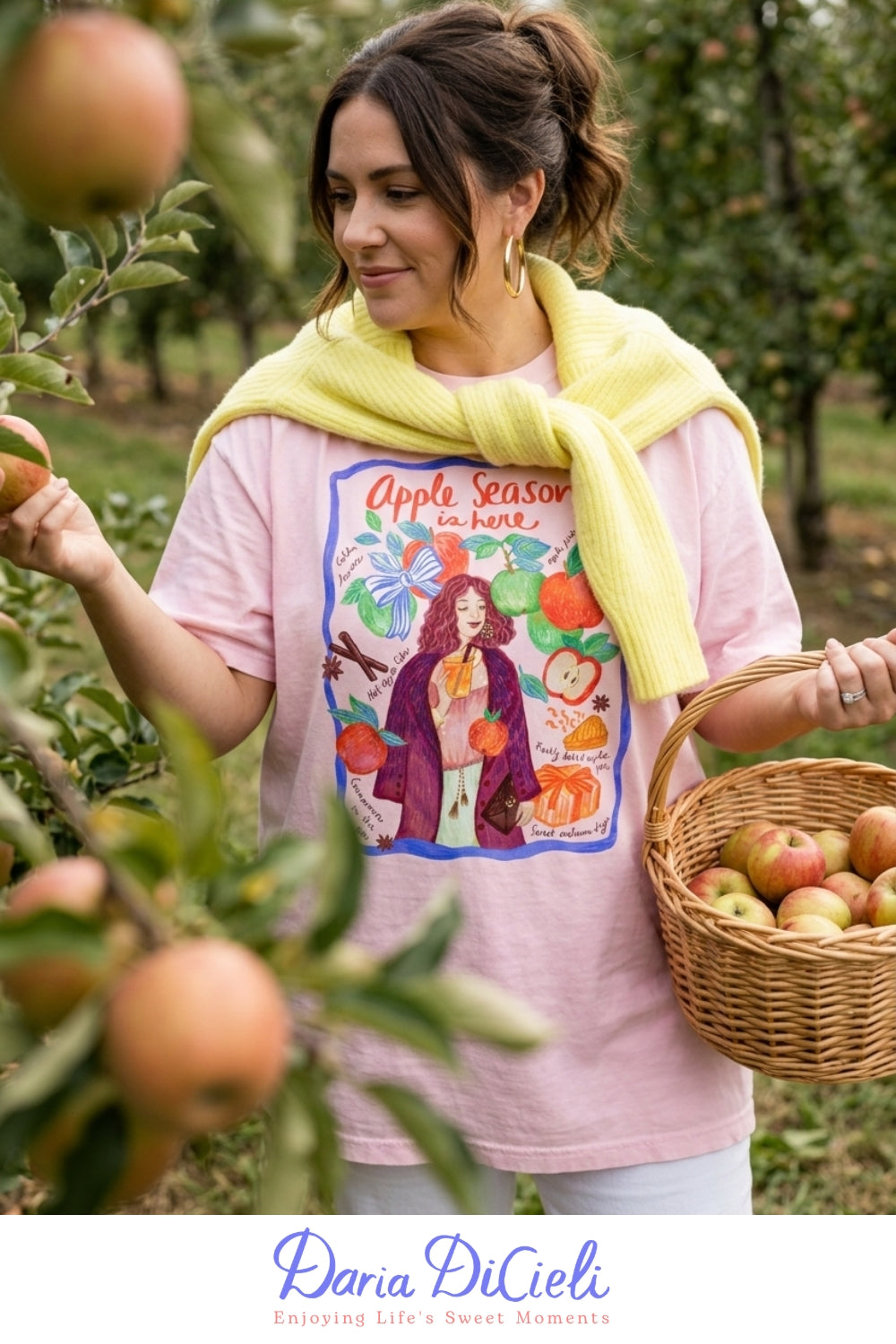 Apple Season Is Here — Cozy Autumn Graphic T-Shirt for Women