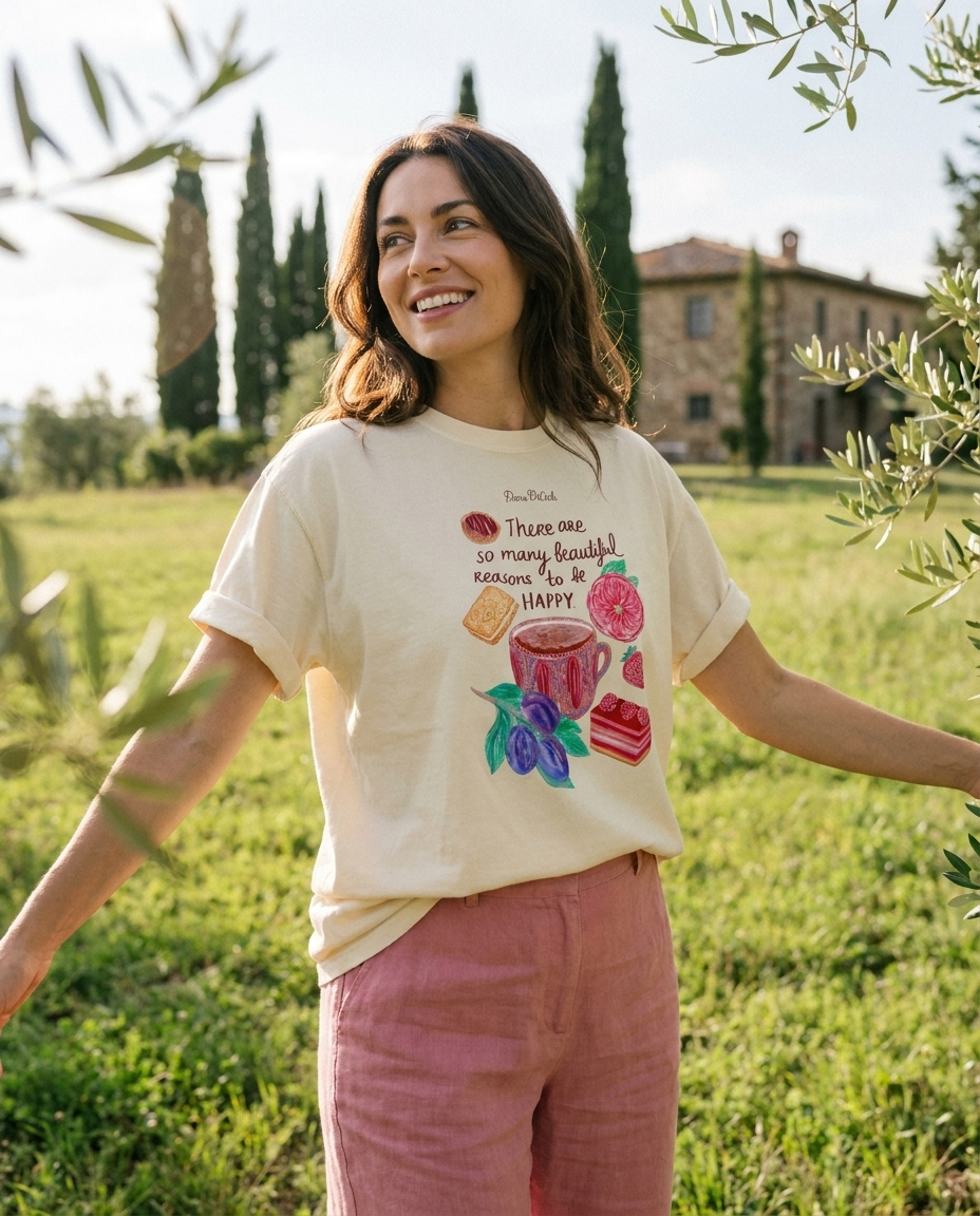 Hot Chocolate &amp; Roses Happiness Reminder Tee