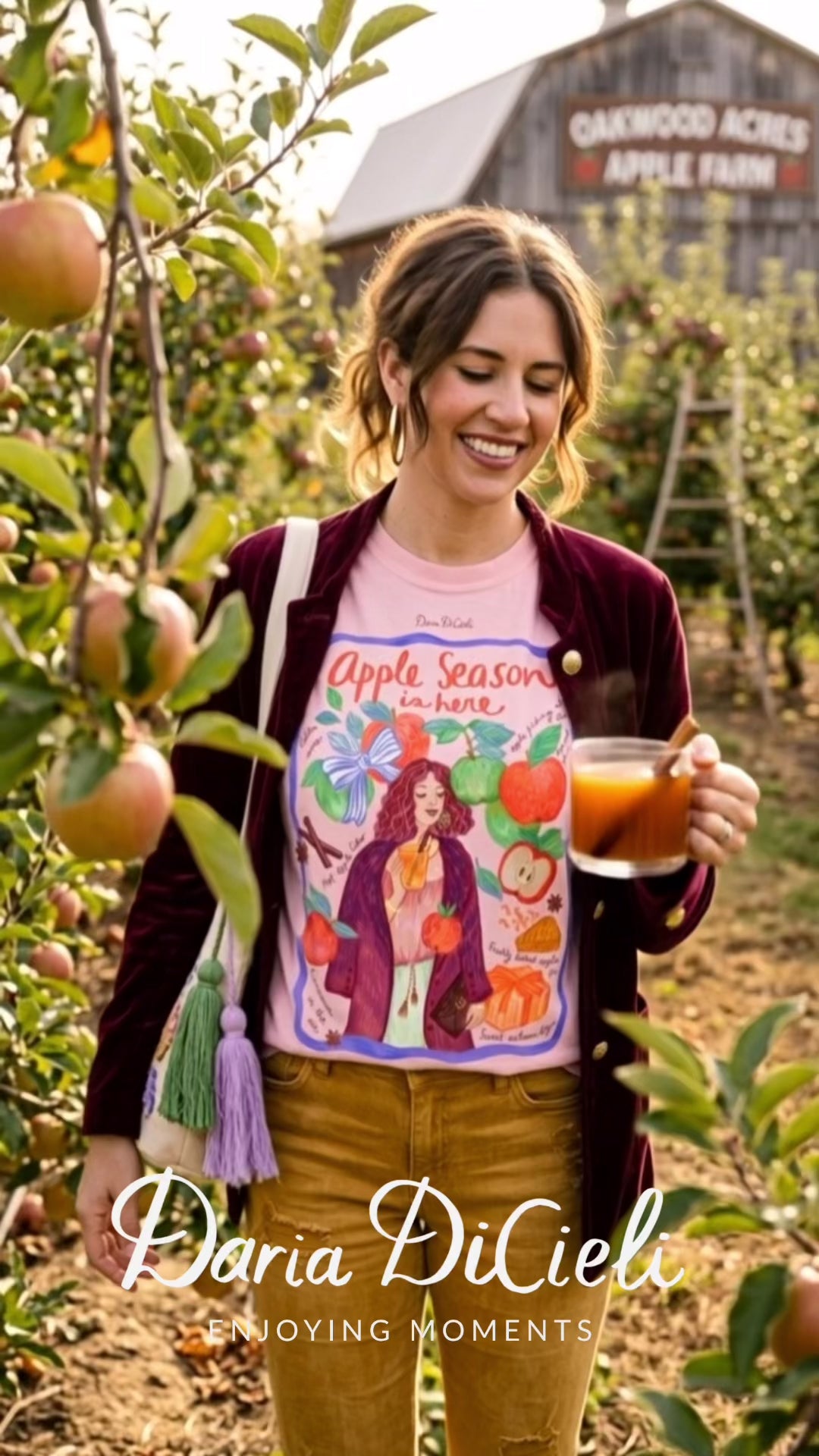 Apple Season Is Here — Cozy Autumn Graphic T-Shirt for Women