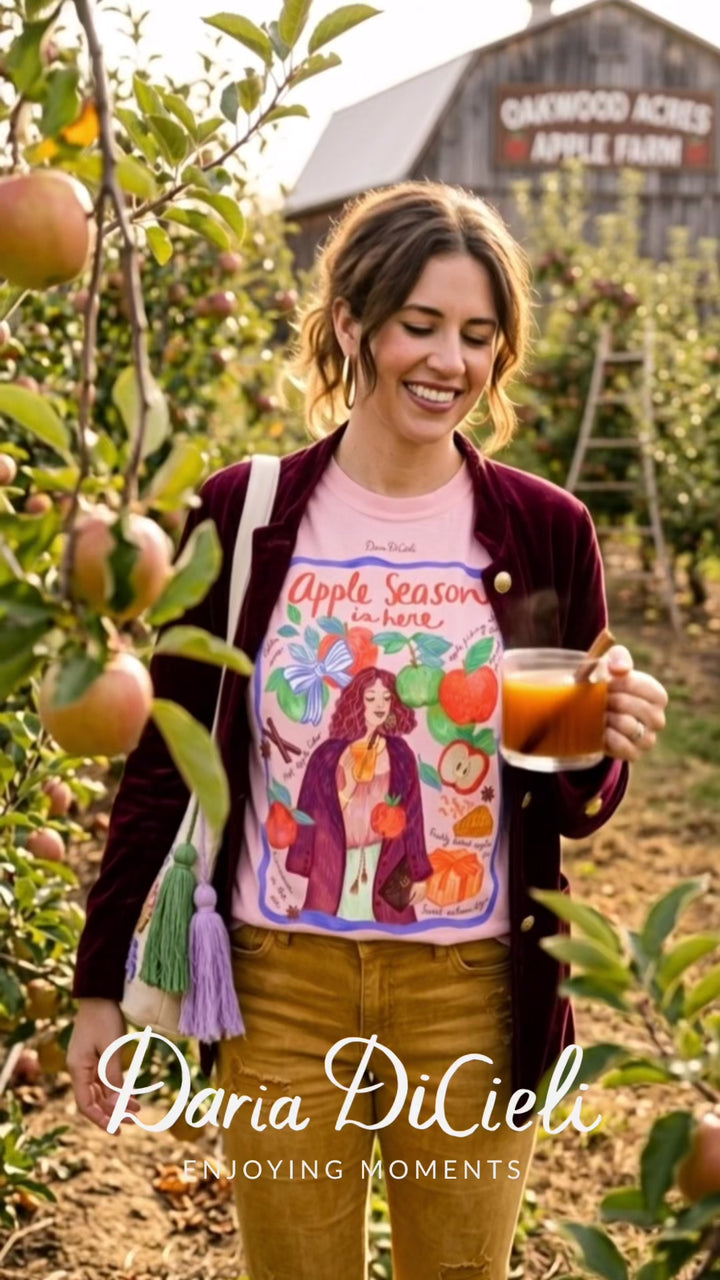 Apple Season Is Here — Cozy Autumn Graphic T-Shirt for Women
