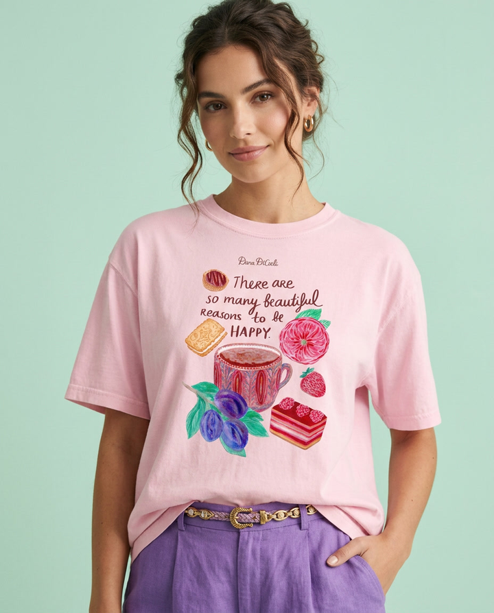 Hot Chocolate &amp; Roses Happiness Reminder Tee