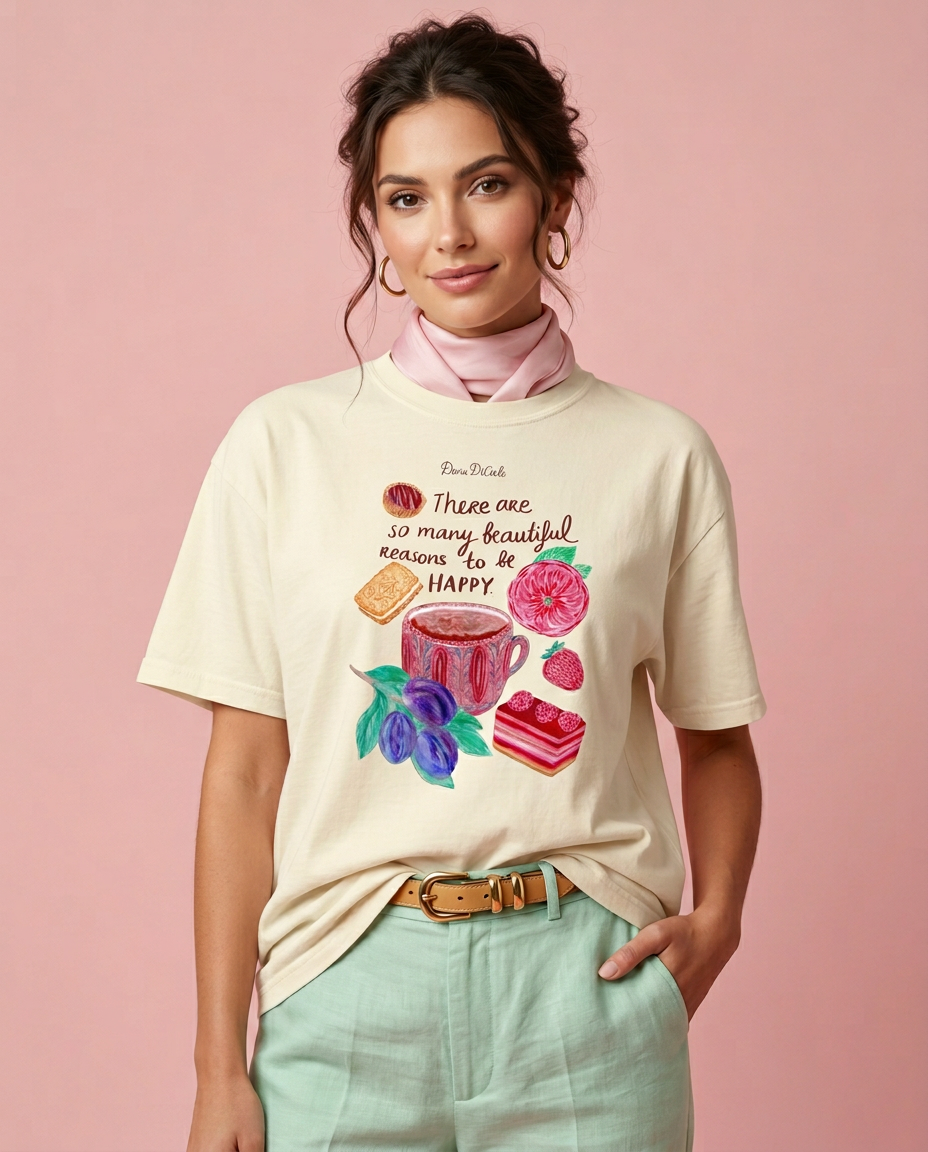 Hot Chocolate &amp; Roses Happiness Reminder Tee